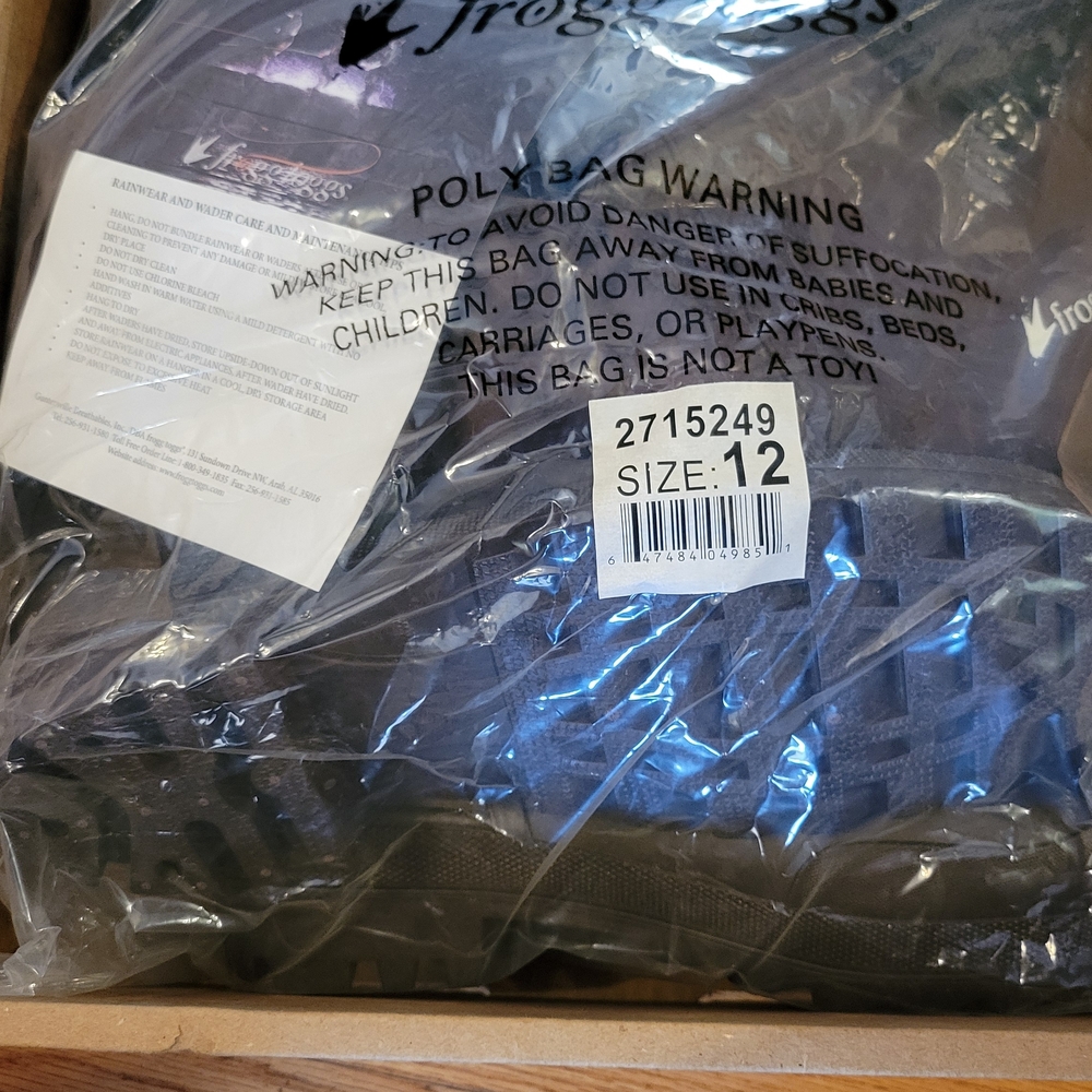 Frogg Toggs Men's Brown Cleated Waders - Size 12 - New With Tags - New In Box - Picture 2 of 5